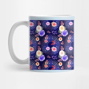 Spring Mandalas and Roses Midnight Blue Mug